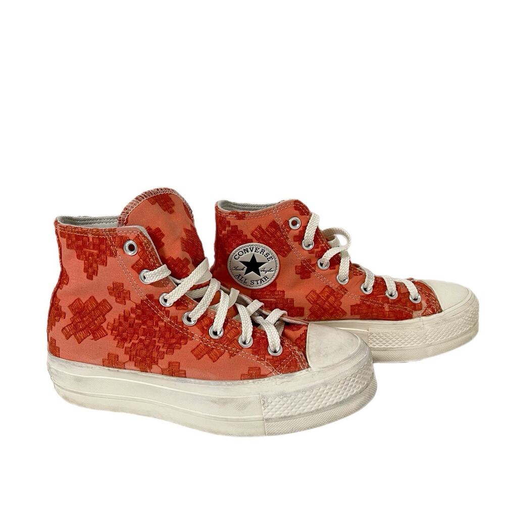 Converse Chuck Taylor All Star Lift Platform Tonal Embroidery Orange Women 7